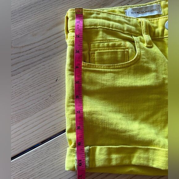 Anthropologie Pilcro & the Letterpress rolled yellow denim shorts size 26 - Picture 6 of 6